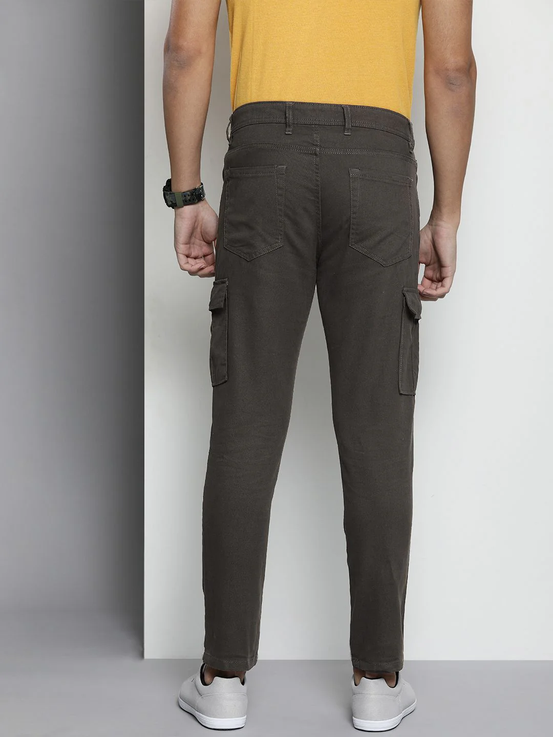 The Indian Garage Co Men Cotton Slim Fit Cargos - Image 3