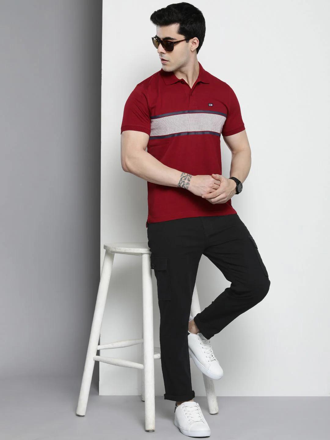 The Indian Garage Co Men Cotton Slim Fit Cargos - Image 5
