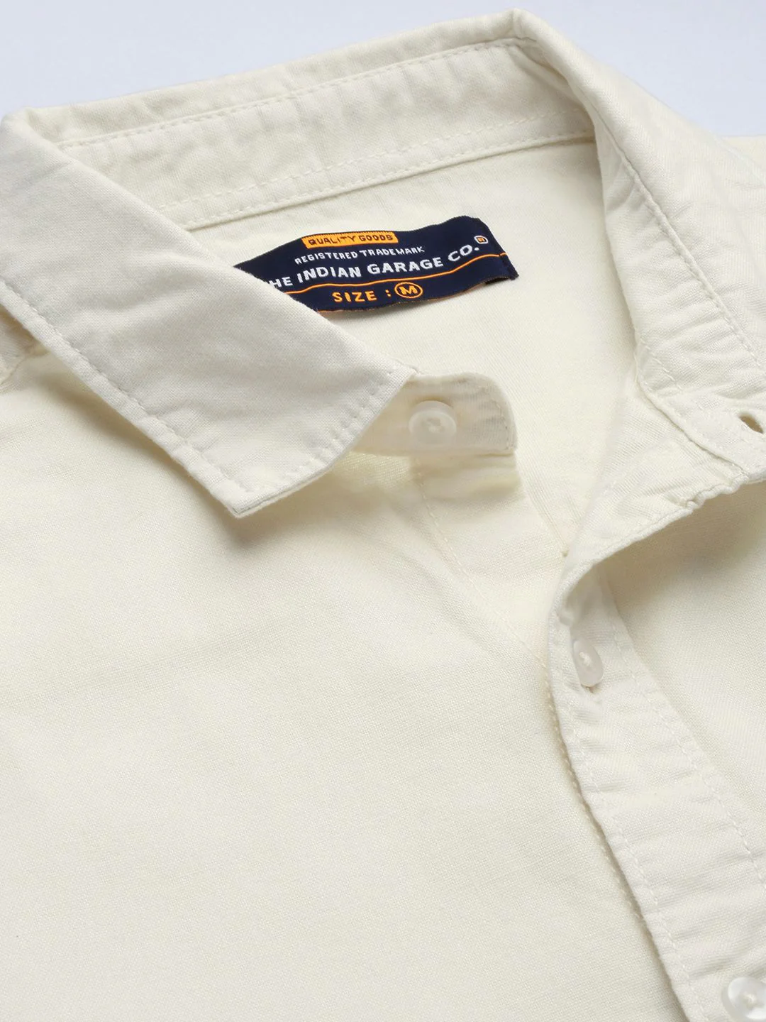 The Indian Garage Co Men Cream-Coloured Solid Casual Shirt - Image 2