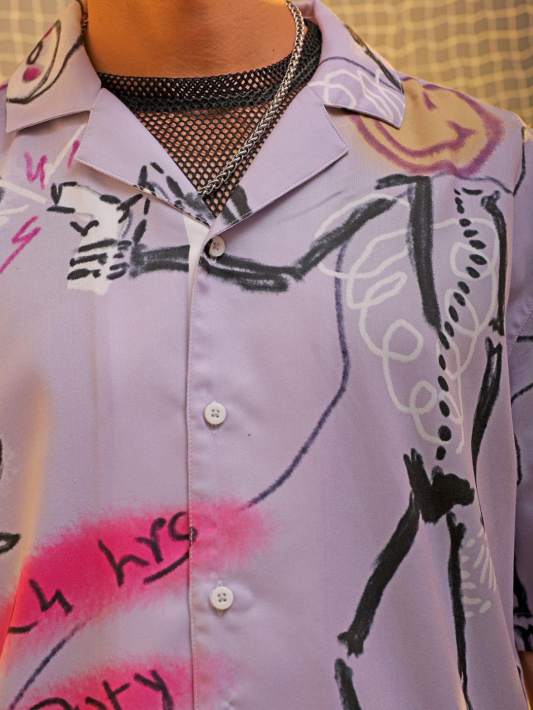 The Indian Garage Co Men Cuban Collar Graphic Printed Oversized Casual Shirt - Image 2