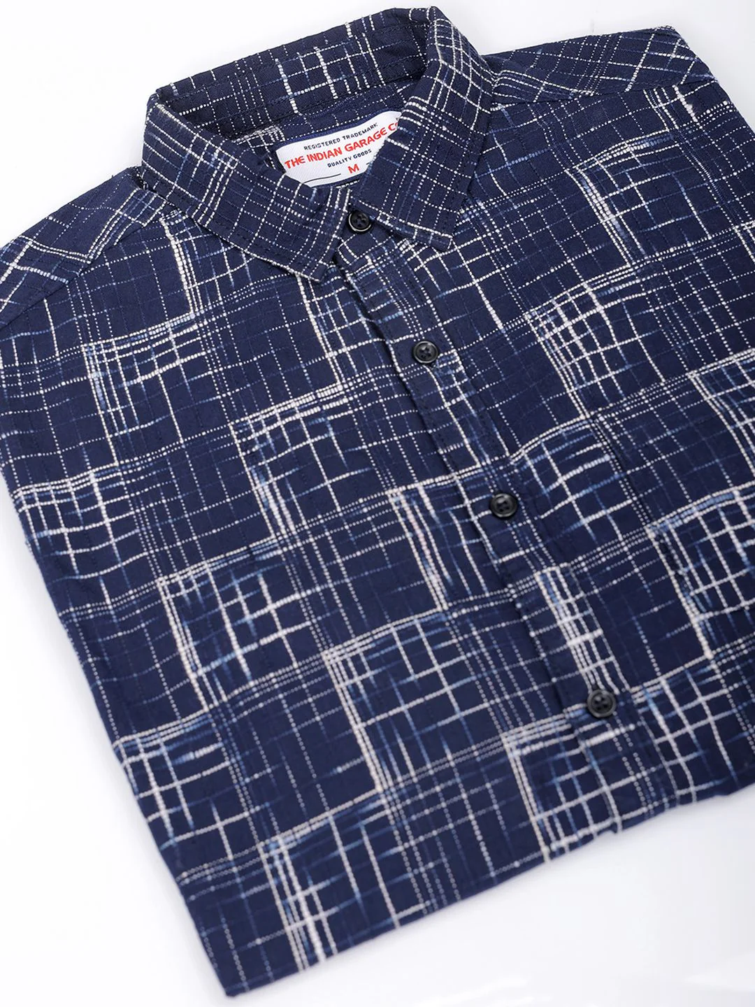 The Indian Garage Co Men Cutaway Collar Checked Cotton Slim Fit Casual Shirt - Image 7