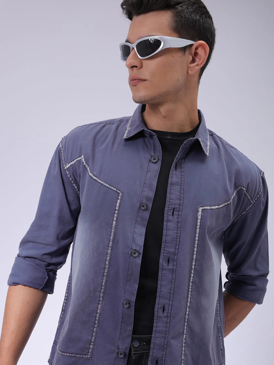 The Indian Garage Co Men Cutaway Collar Pure Cotton Casual Shirt