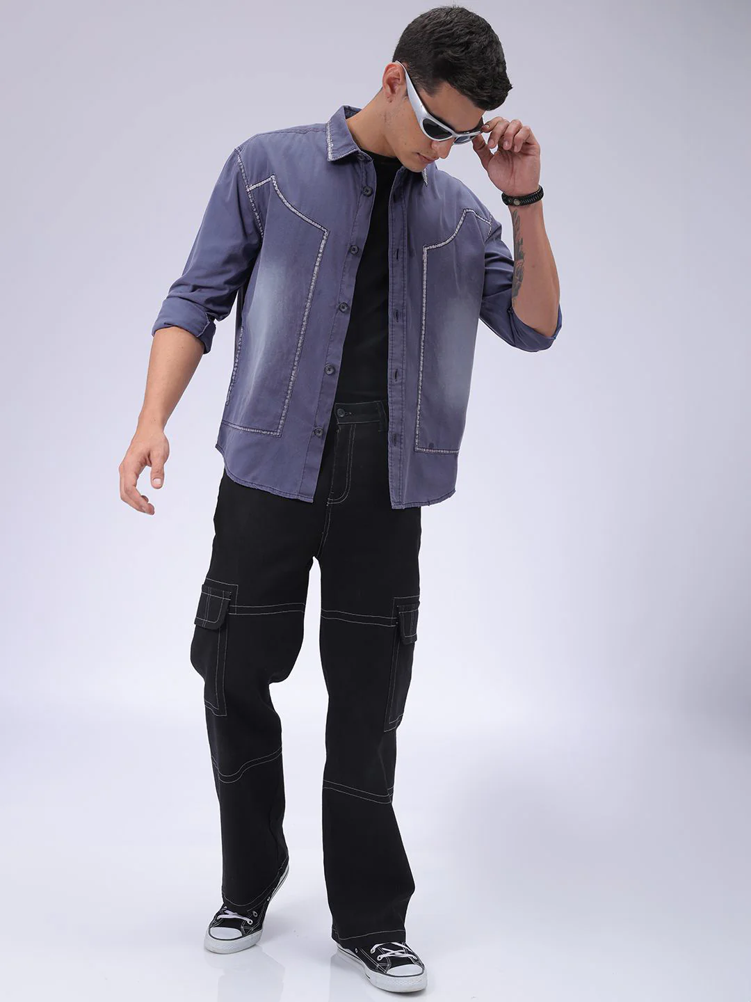 The Indian Garage Co Men Cutaway Collar Pure Cotton Casual Shirt - Image 6