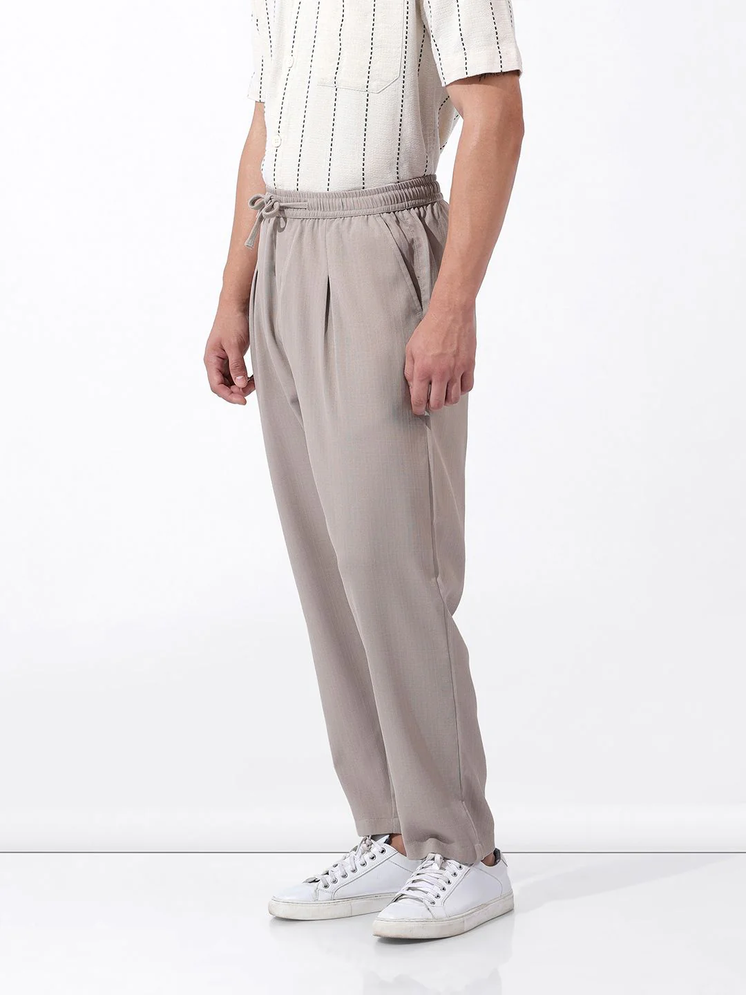 The Indian Garage Co Men Drop Crotch Loose Fit Harem Trousers - Image 3