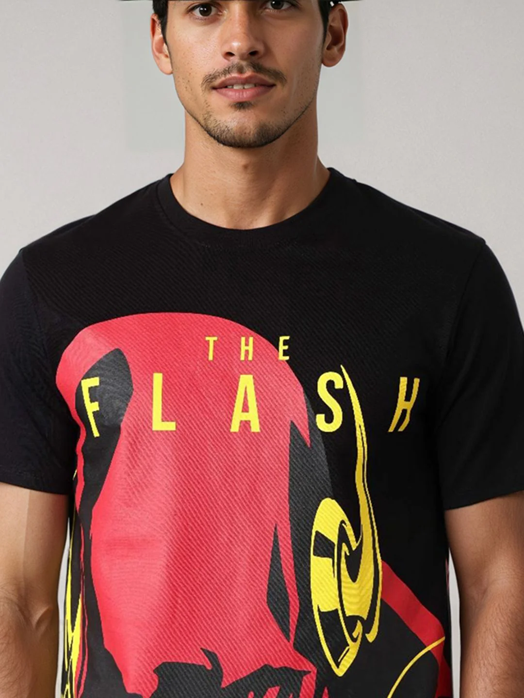 The Indian Garage Co Men Flash Graphic Printed Round Neck Cotton Slim Fit T-shirt - Image 3