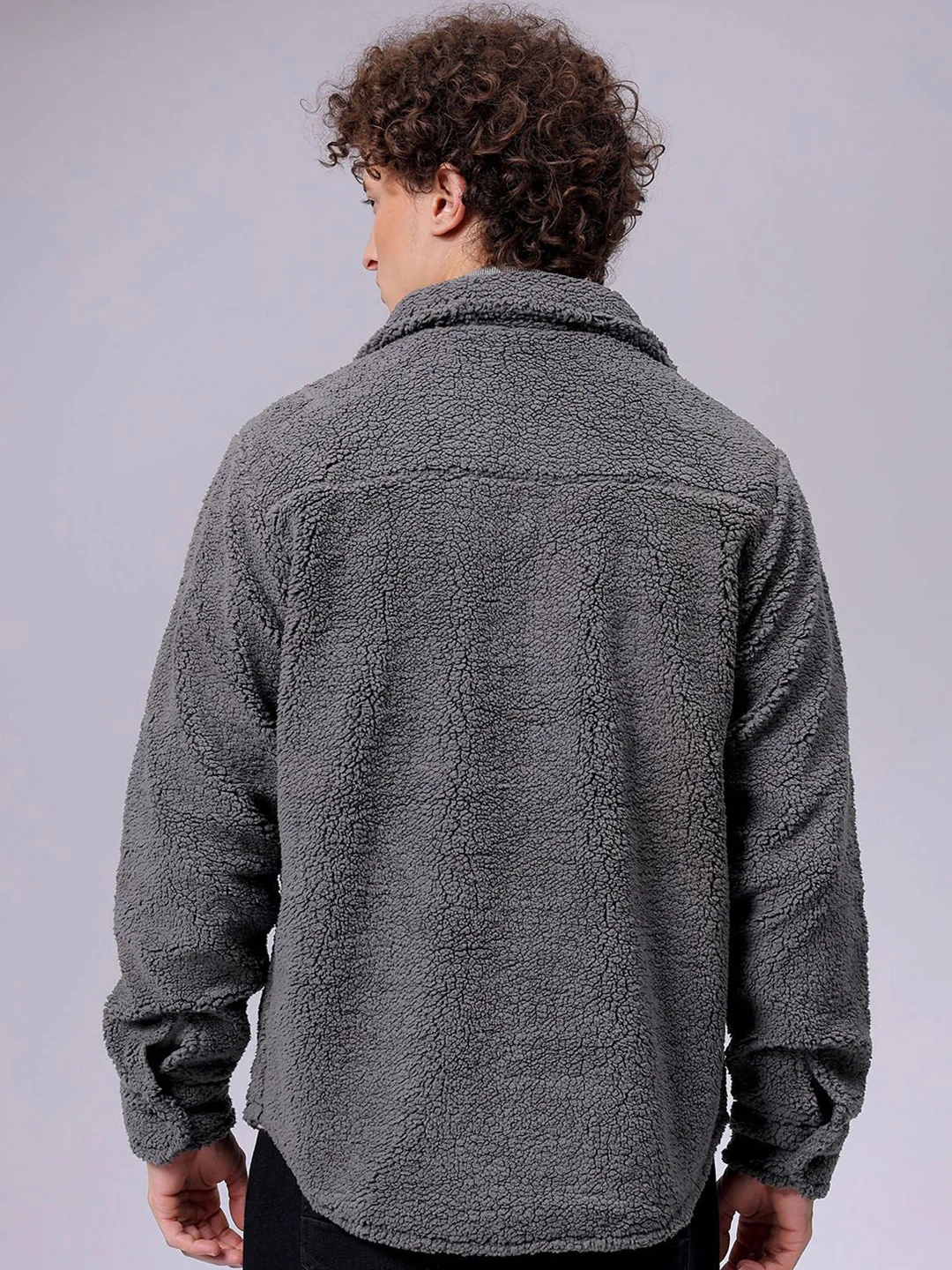The Indian Garage Co Men Fleece Regular Fit Casual Winter Overshirt - Image 6