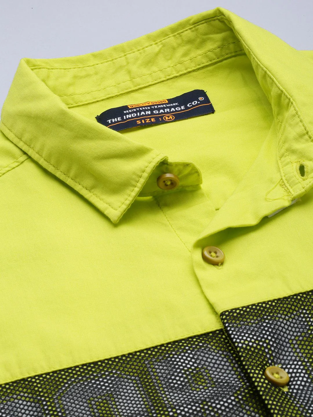 The Indian Garage Co Men Fluorescent Green Comfort Typography Printed Casual Shirt - Image 2