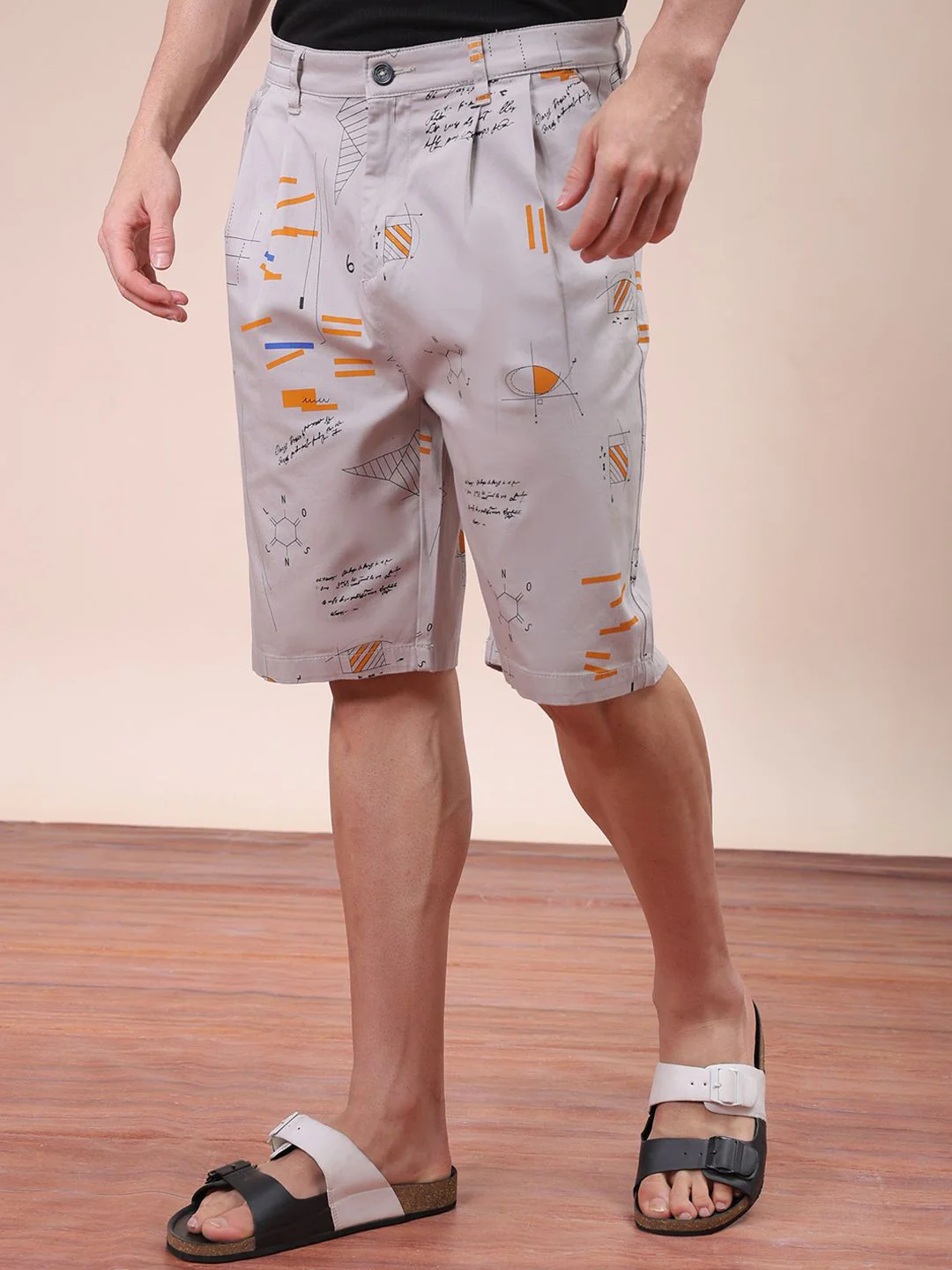 The Indian Garage Co Men Geometric Printed Mid-Rise Shorts - Image 3