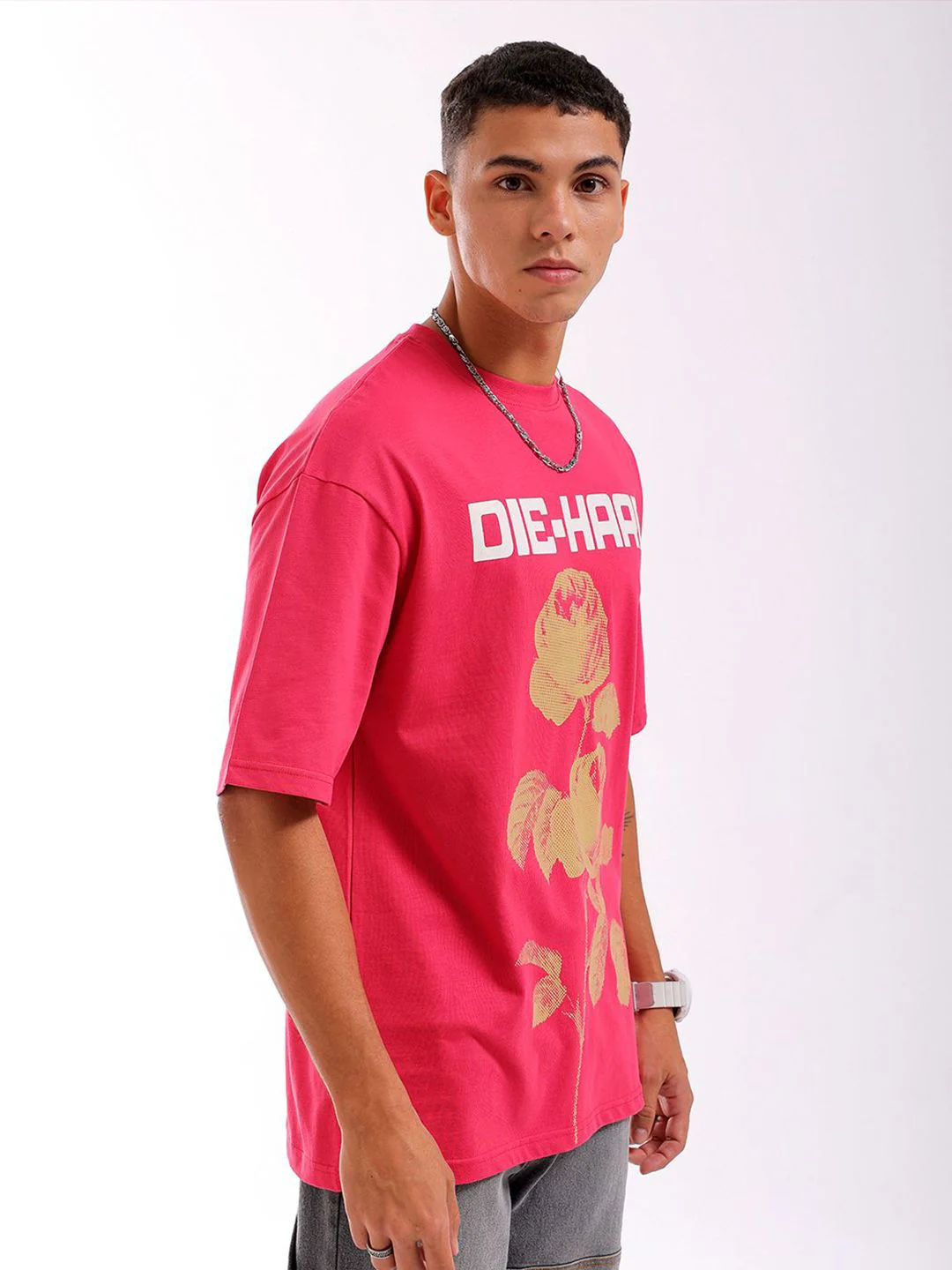The Indian Garage Co Men Graphic Printed Boxy Oversized Round Neck Pure Cotton T-shirt - Image 3