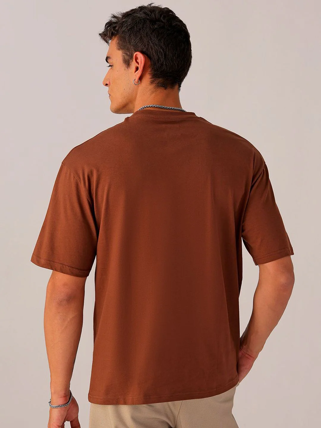 The Indian Garage Co Men Graphic Printed Boxy Oversized Round Neck Pure Cotton T-shirt - Image 4