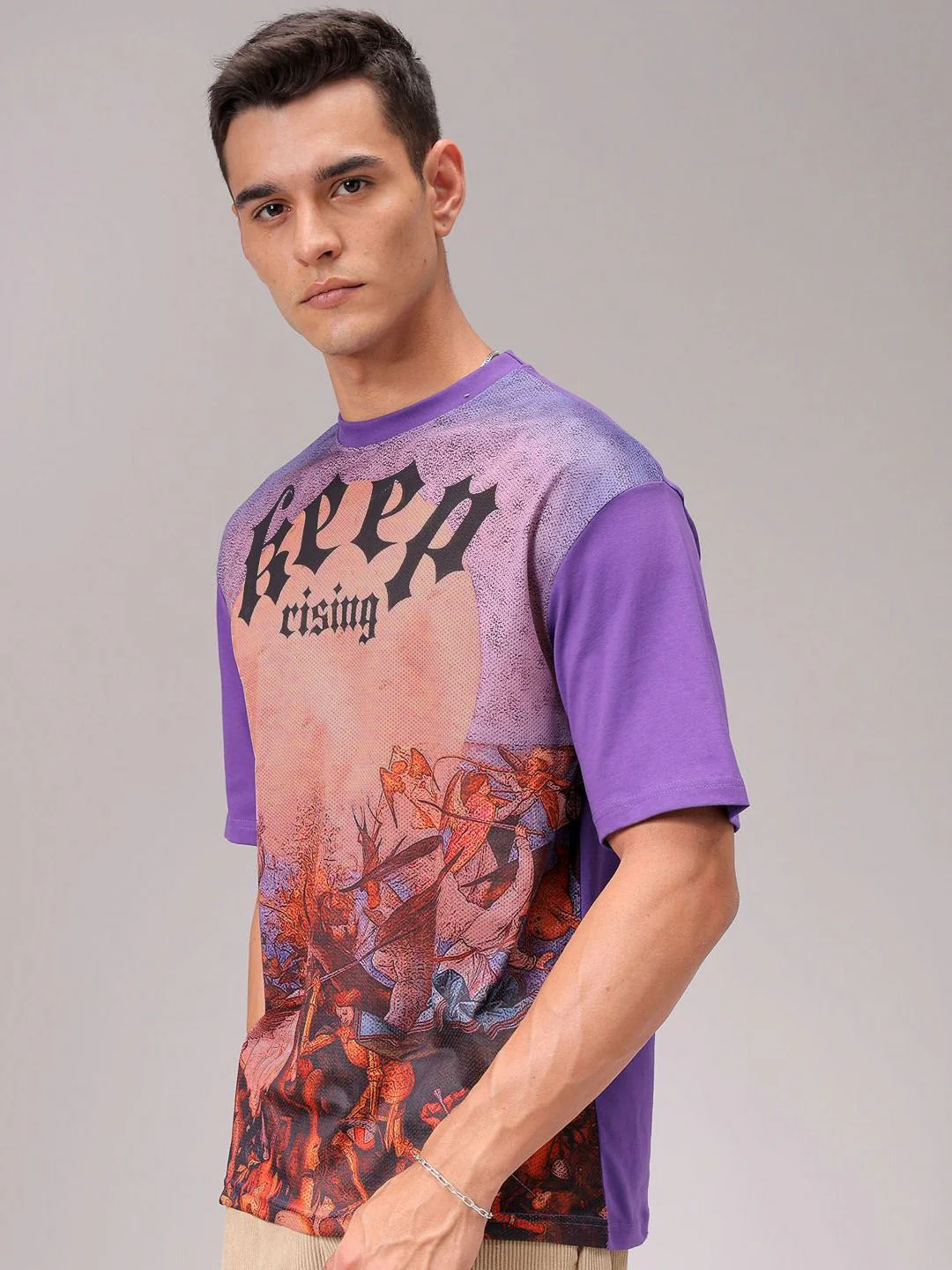 The Indian Garage Co Men Graphic Printed Round Neck Boxy T-shirt - Image 3