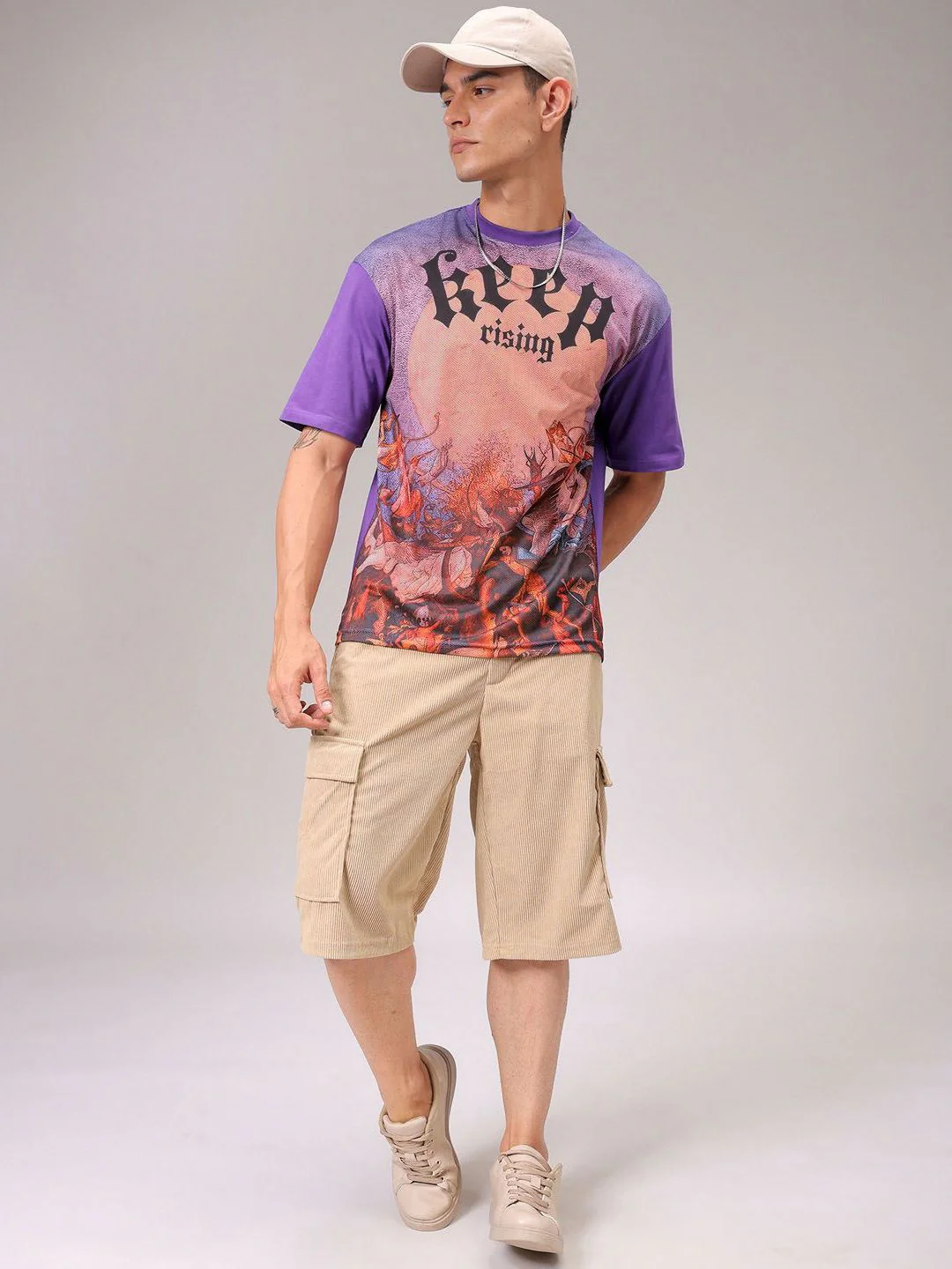 The Indian Garage Co Men Graphic Printed Round Neck Boxy T-shirt - Image 6
