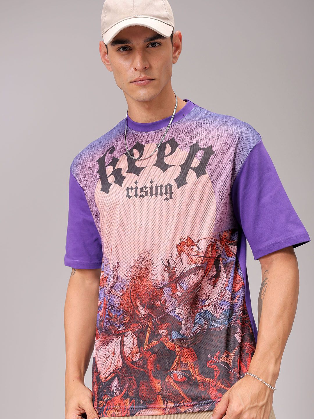 The Indian Garage Co Men Graphic Printed Round Neck Boxy T-shirt - Image 7