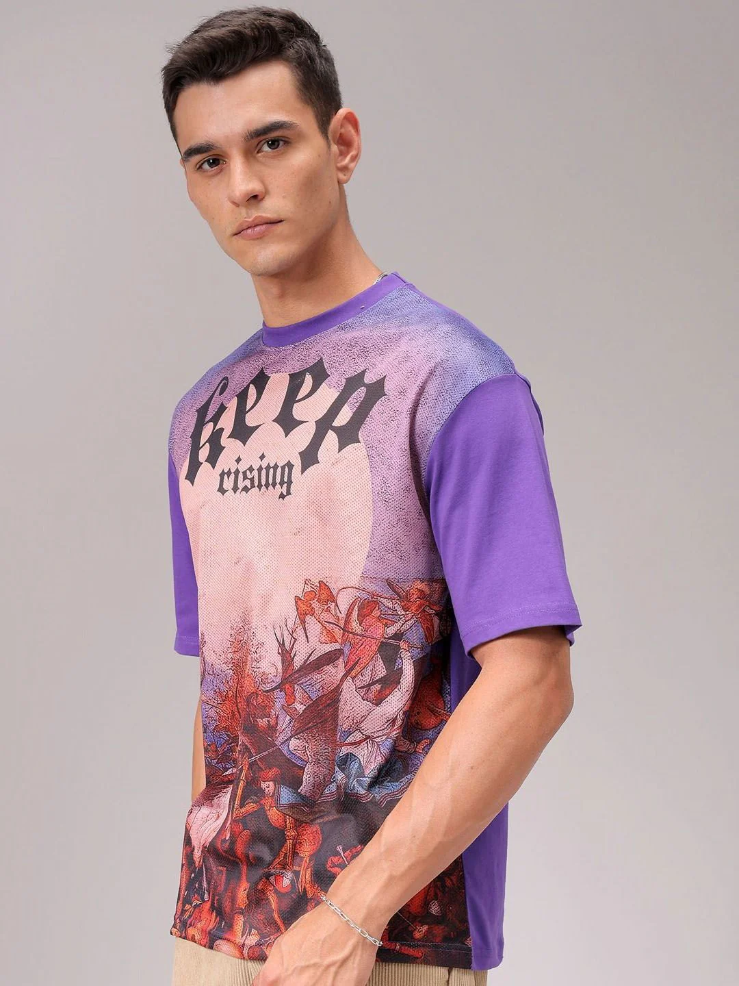 The Indian Garage Co Men Graphic Printed Round Neck Boxy T-shirt - Image 9