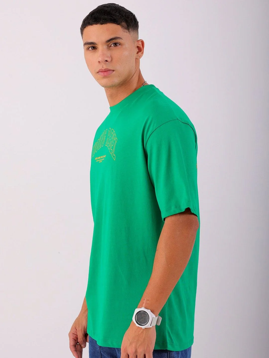 The Indian Garage Co Men Graphic Printed Round Neck Cotton Oversized T-shirt - Image 3