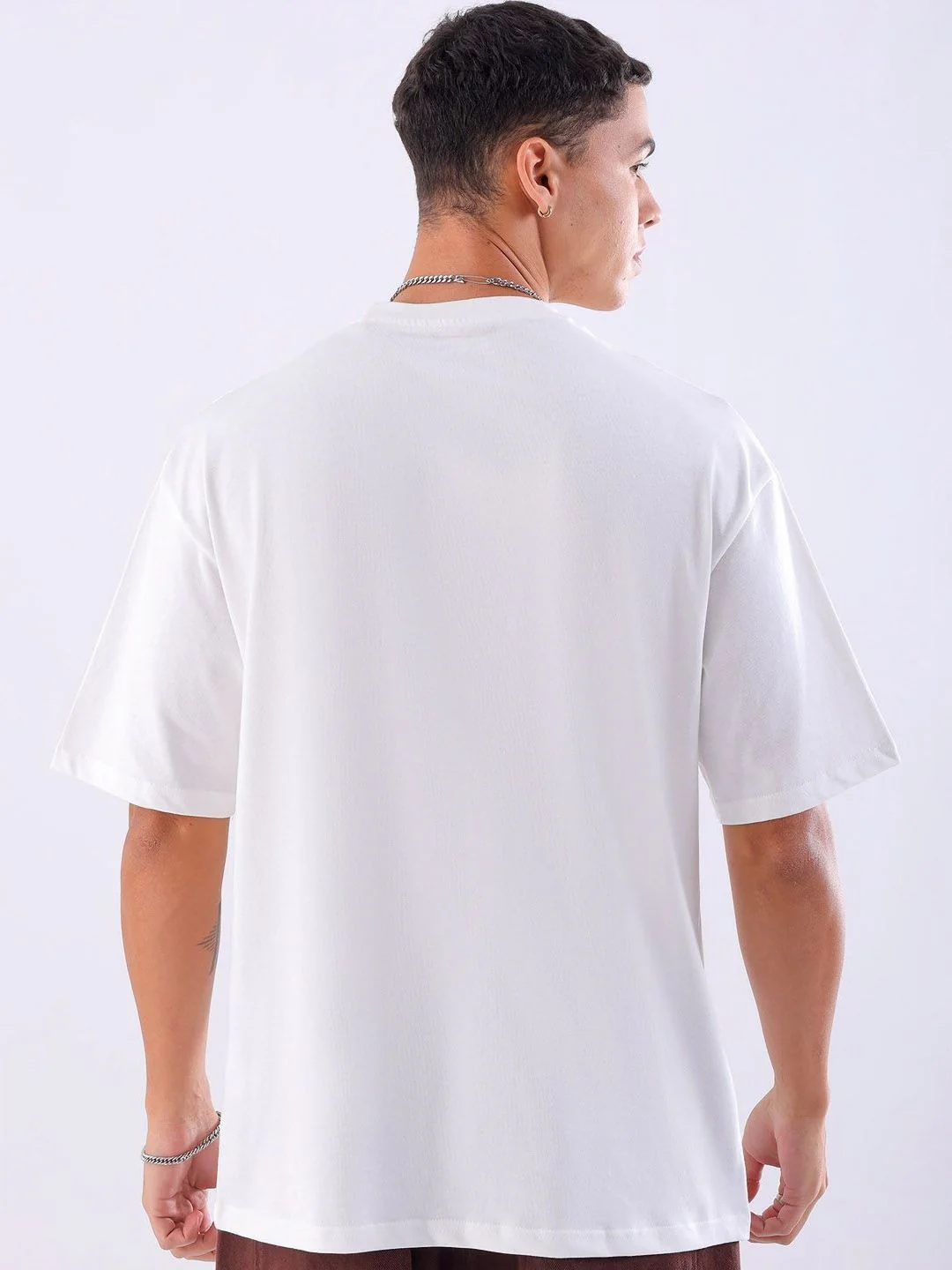 The Indian Garage Co Men Graphic Printed Round Neck Pure Cotton Oversized T-shirt - Image 6