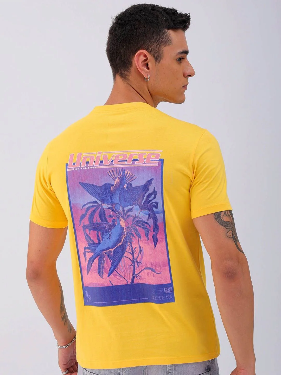 The Indian Garage Co Men Graphic Printed Round Neck Cotton Slim Fit T-shirt - Image 5