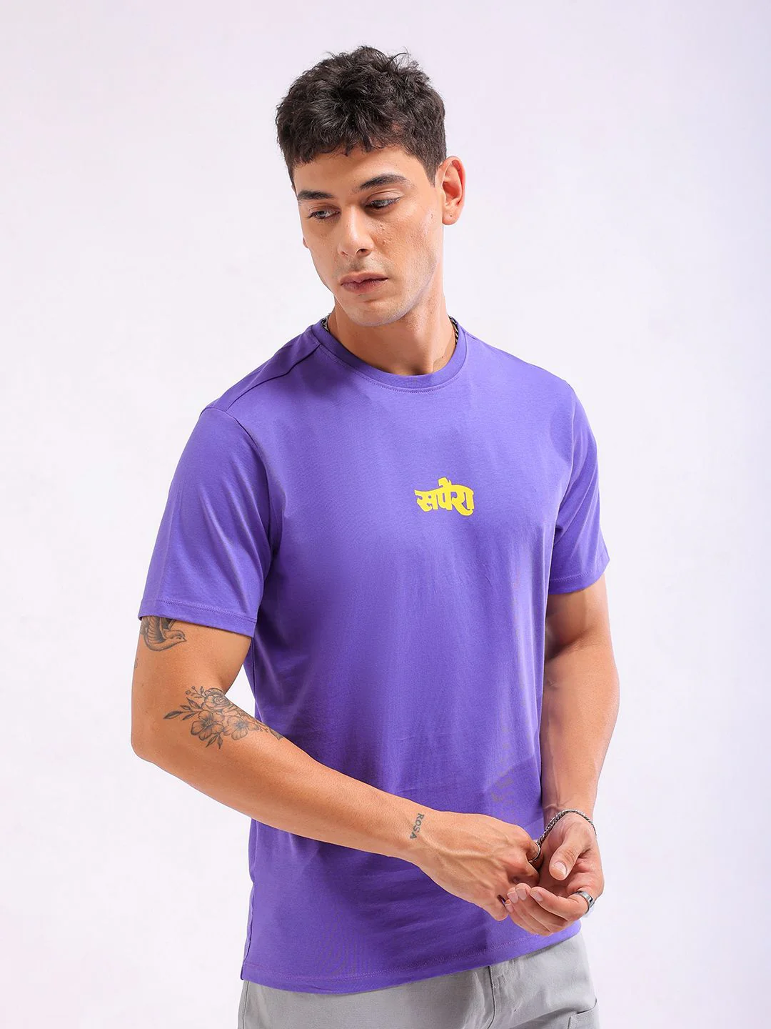 The Indian Garage Co Men Graphic Printed Round Neck Slim Fit T-shirt - Image 4