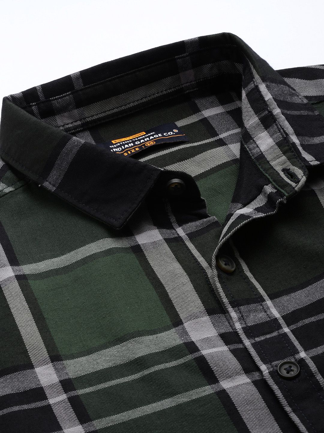 The Indian Garage Co Men Green Checked Casual Shirt - Image 2