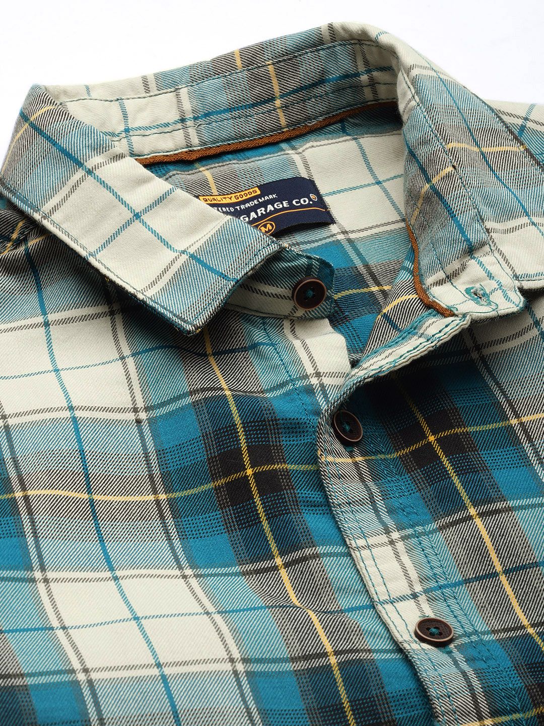 The Indian Garage Co Men Green Classic Checked Casual Shirt - Image 2