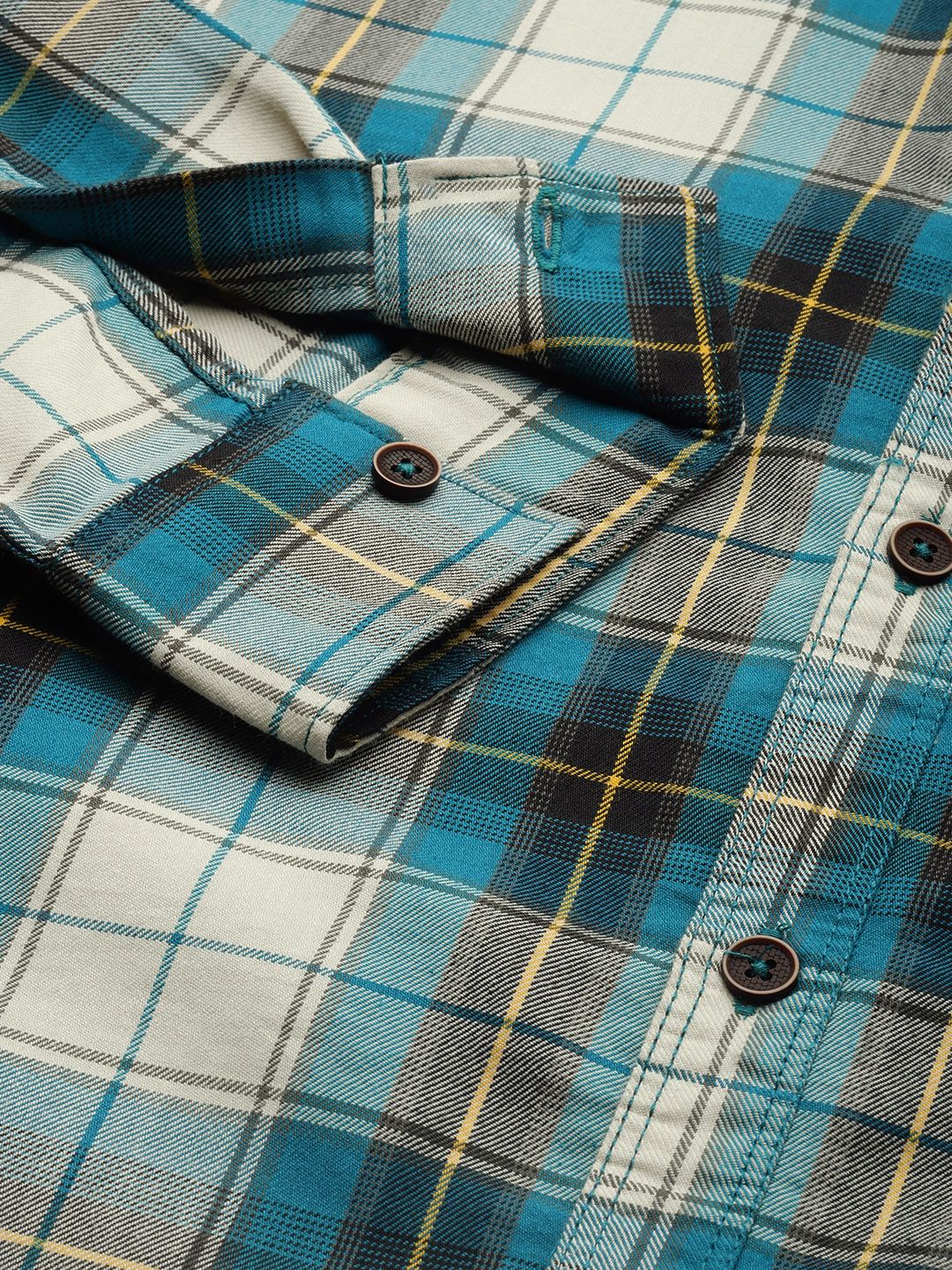 The Indian Garage Co Men Green Classic Checked Casual Shirt - Image 3