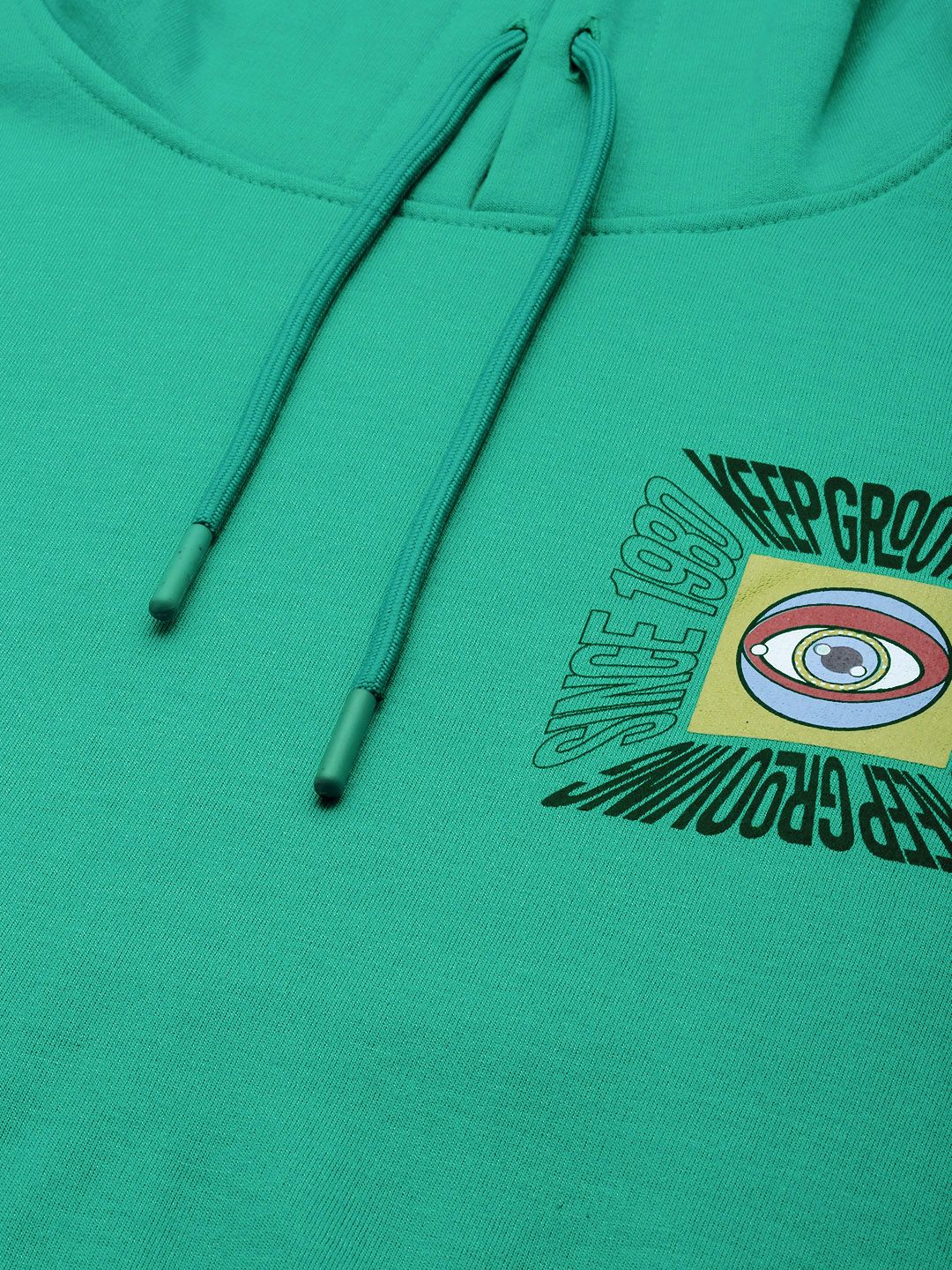 The Indian Garage Co Men Green Printed Hooded Sweatshirt - Image 3