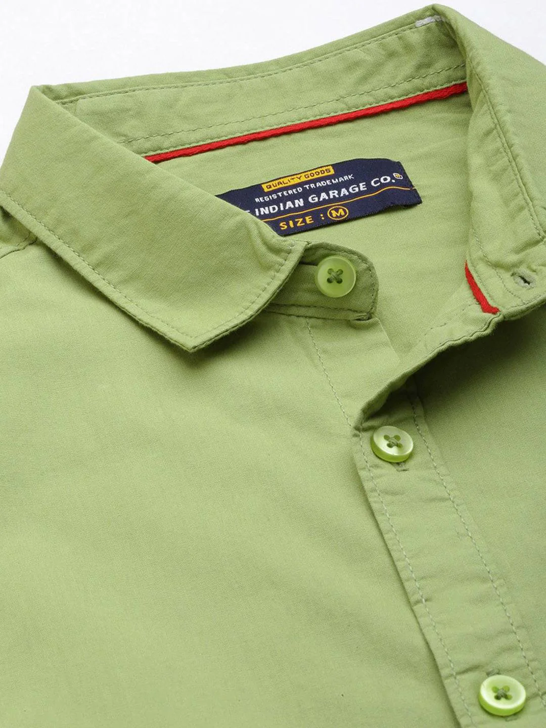 The Indian Garage Co Men Green Pure Cotton Casual Shirt - Image 4