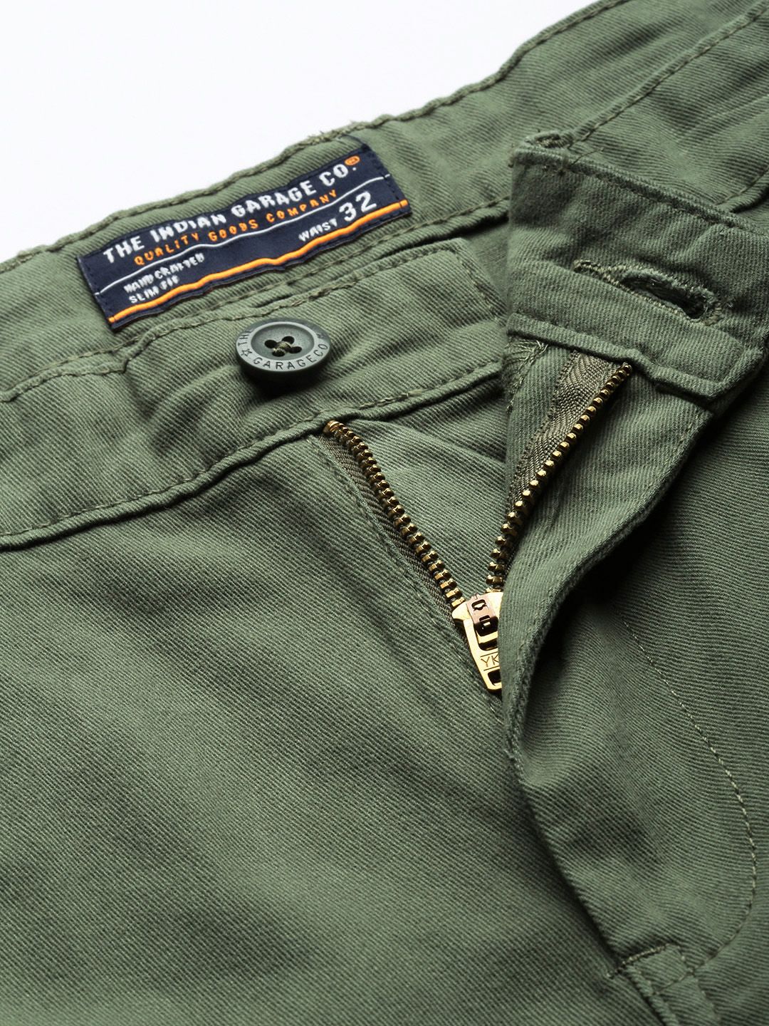 The Indian Garage Co Men Green Slim Fit Chino Shorts - Image 4