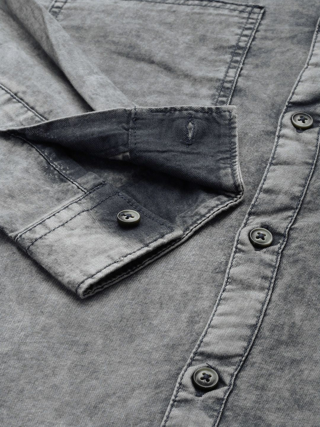 The Indian Garage Co Men Grey Checked Casual Shirt - Image 3