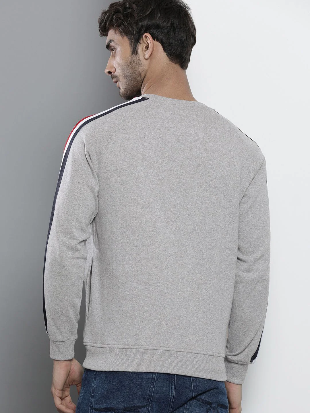 The Indian Garage Co Men Grey Melange Sweatshirt - Image 5