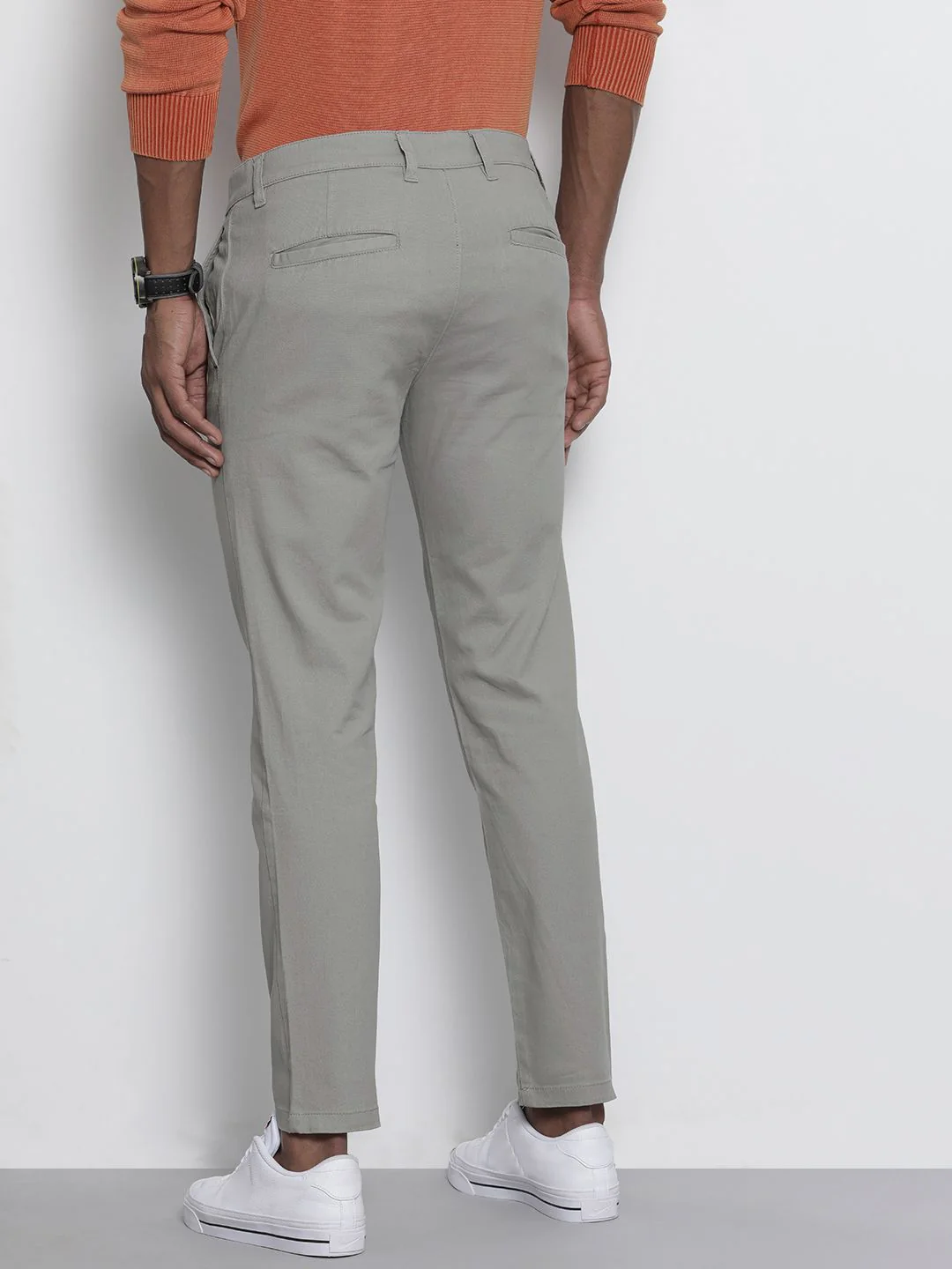 The Indian Garage Co Men Grey Slim Fit Chinos - Image 3