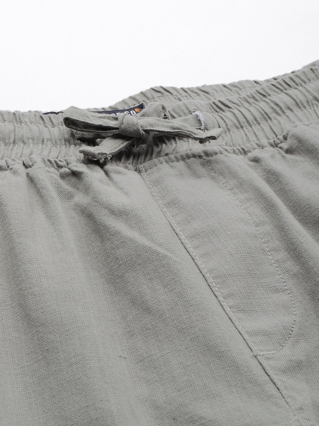 The Indian Garage Co Men Grey Slim Fit Cotton Trousers - Image 4