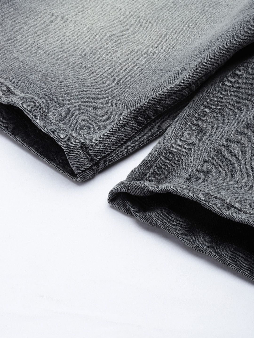 The Indian Garage Co Men Grey Slim Fit Denim Shorts - Image 7