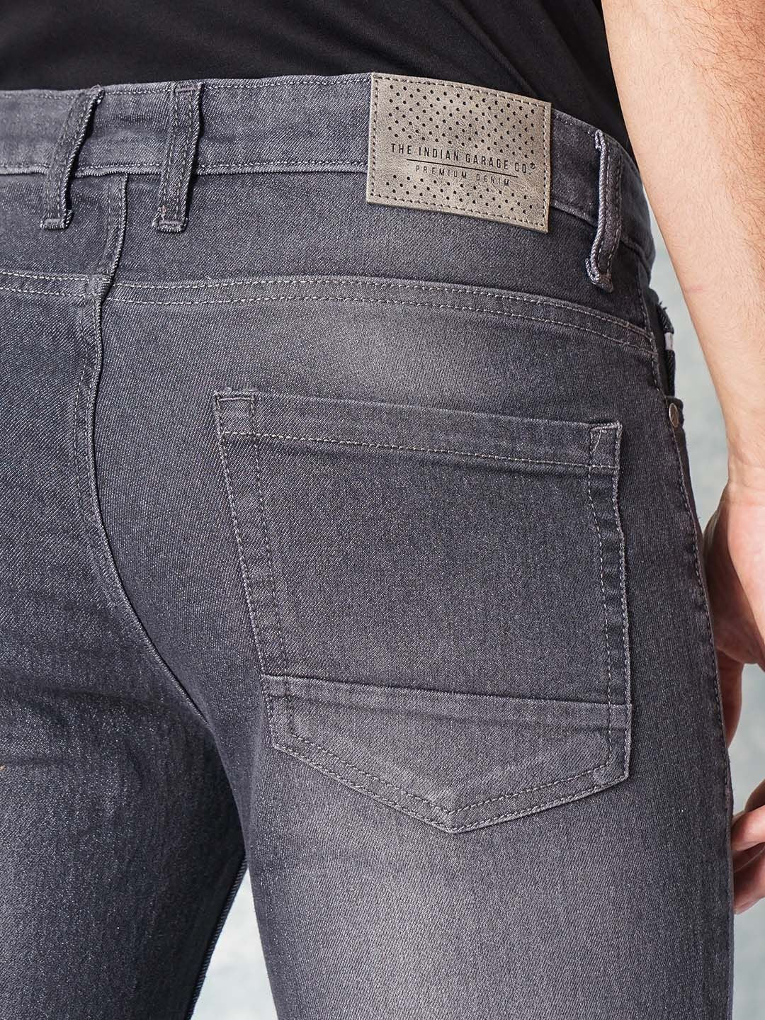 The Indian Garage Co Men Grey Slim Fit Low-Rise Low Distress Stretchable Jeans - Image 7