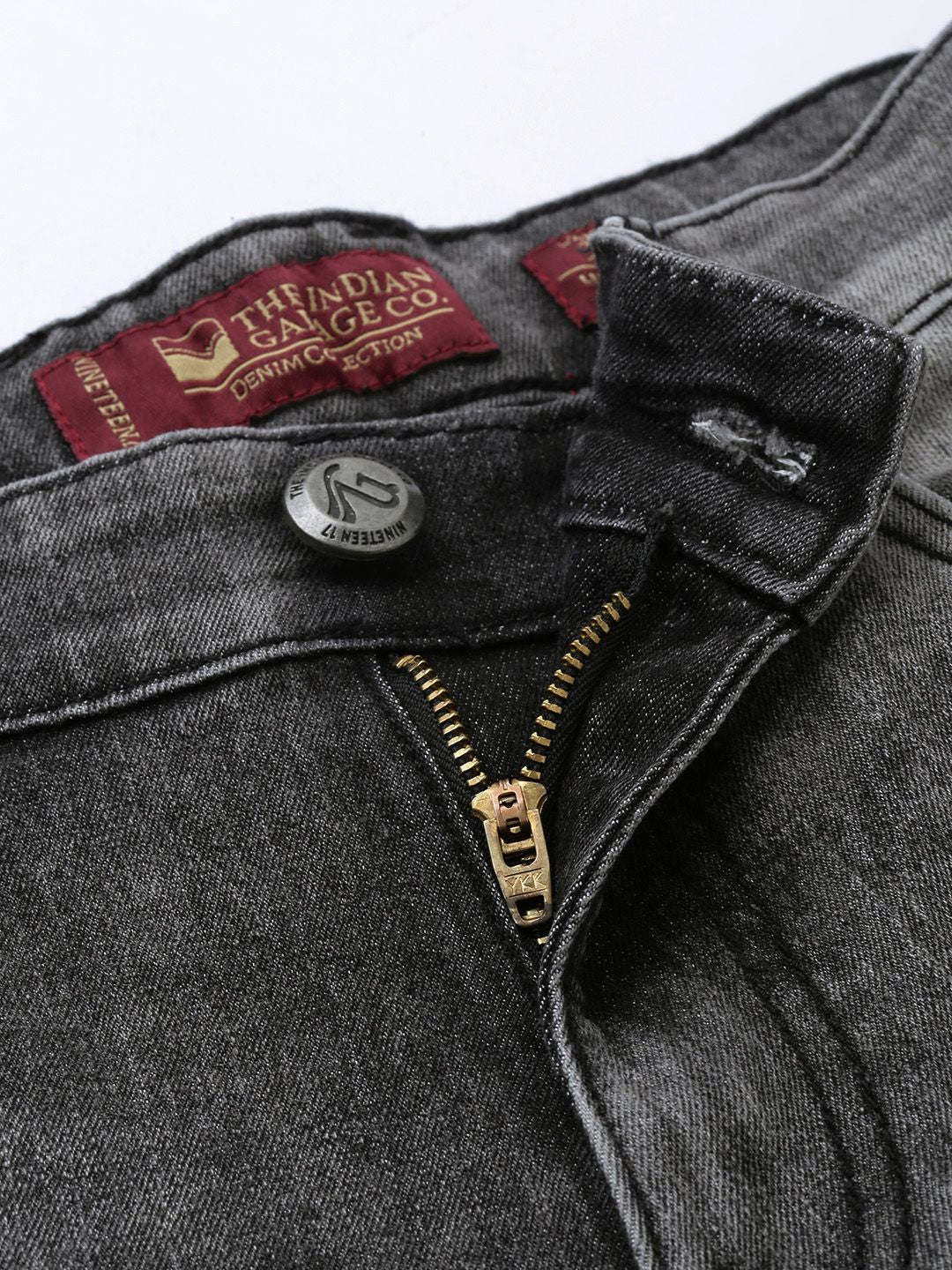 The Indian Garage Co Men Grey Slim Fit Mid-Rise Clean Look Stretchable Jeans - Image 4