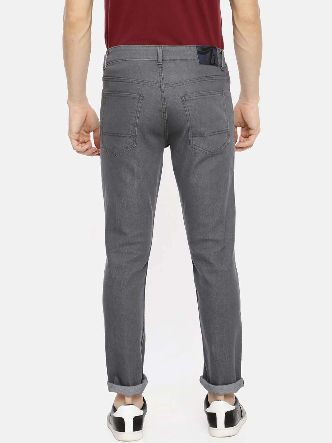 The Indian Garage Co Men Grey Slim Fit Stretchable Jeans - Image 3