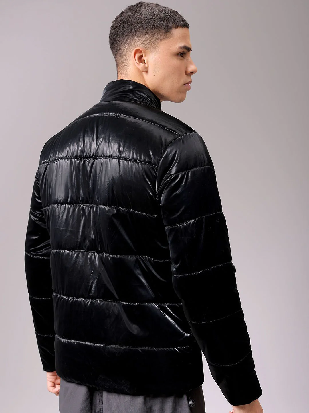 The Indian Garage Co Men High Neck Solid Puffer Jacket - Image 5