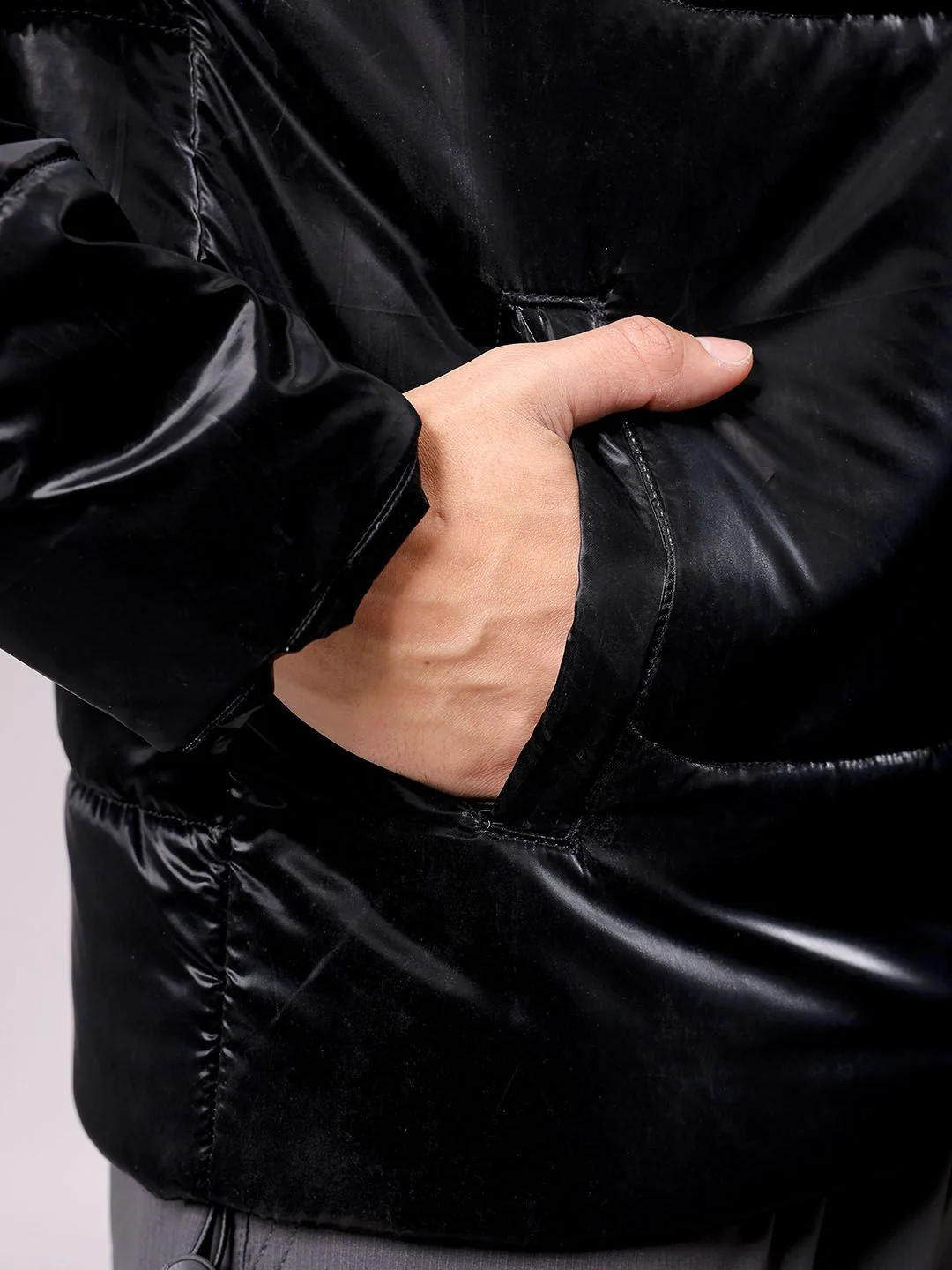 The Indian Garage Co Men High Neck Solid Puffer Jacket - Image 6