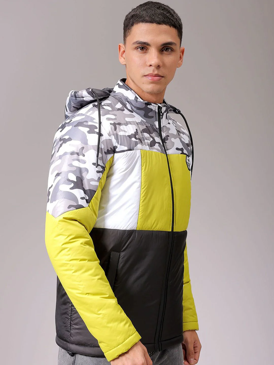 The Indian Garage Co Men Hooded Camouflage Printed Casual Padded Jacket - Image 3