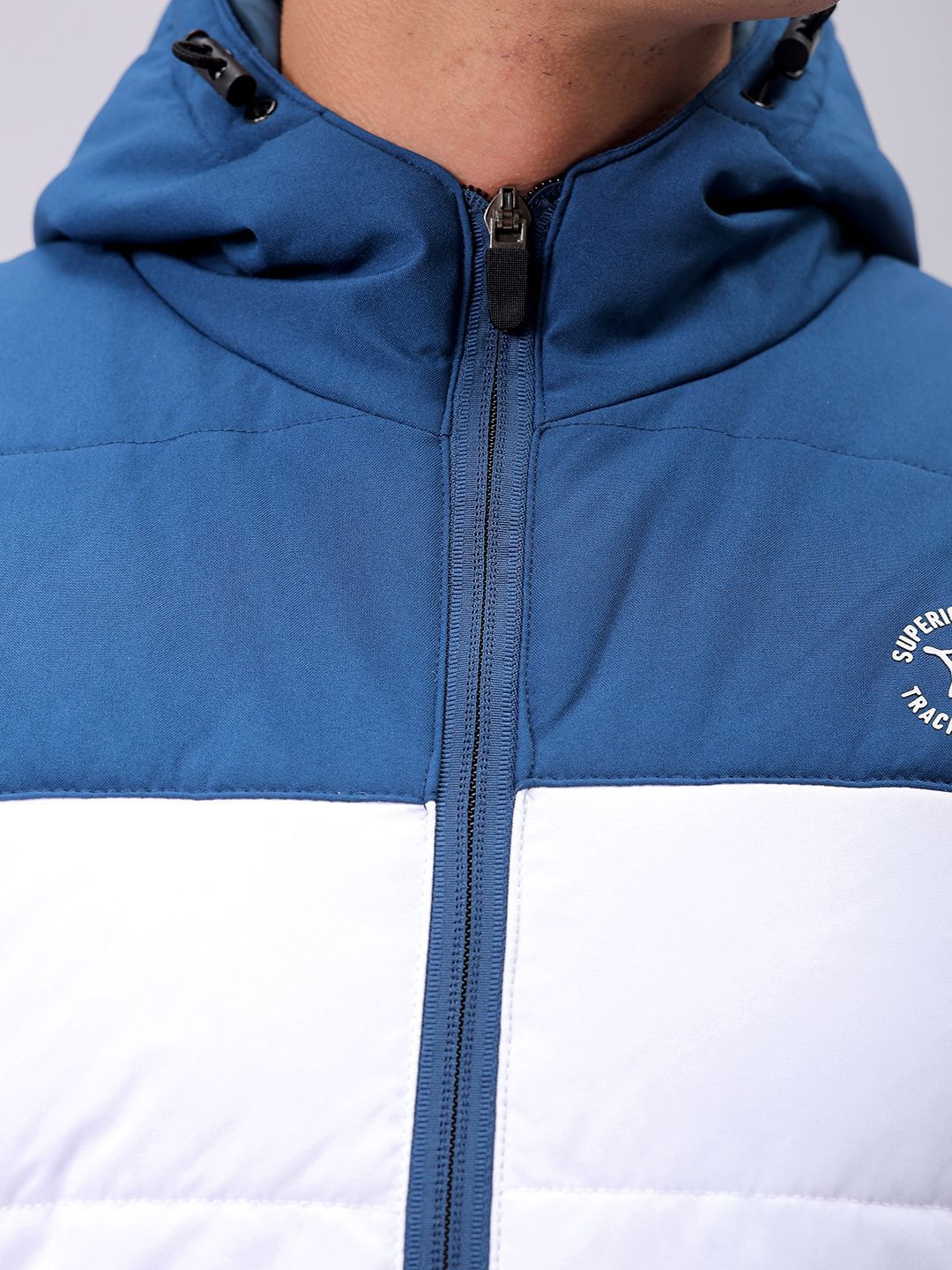The Indian Garage Co Men Hooded Colourblocked Slim Fit Puffer Jacket - Image 2