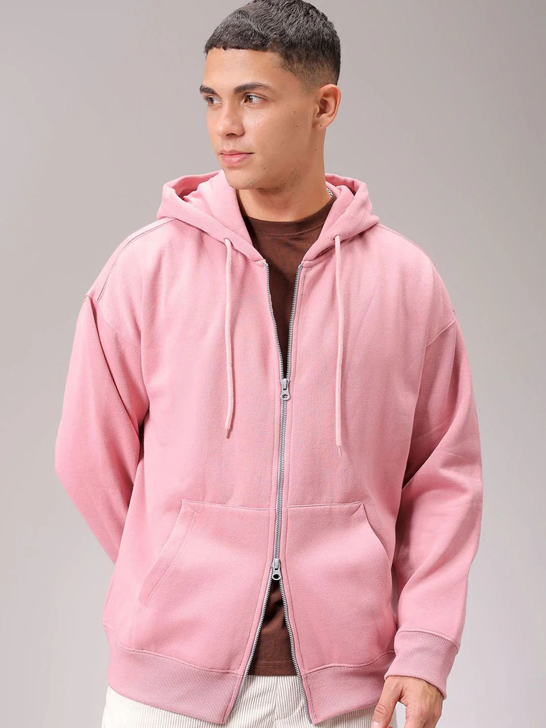 The Indian Garage Co Men Hooded Double Way Front Open Zipper Sweatshirt