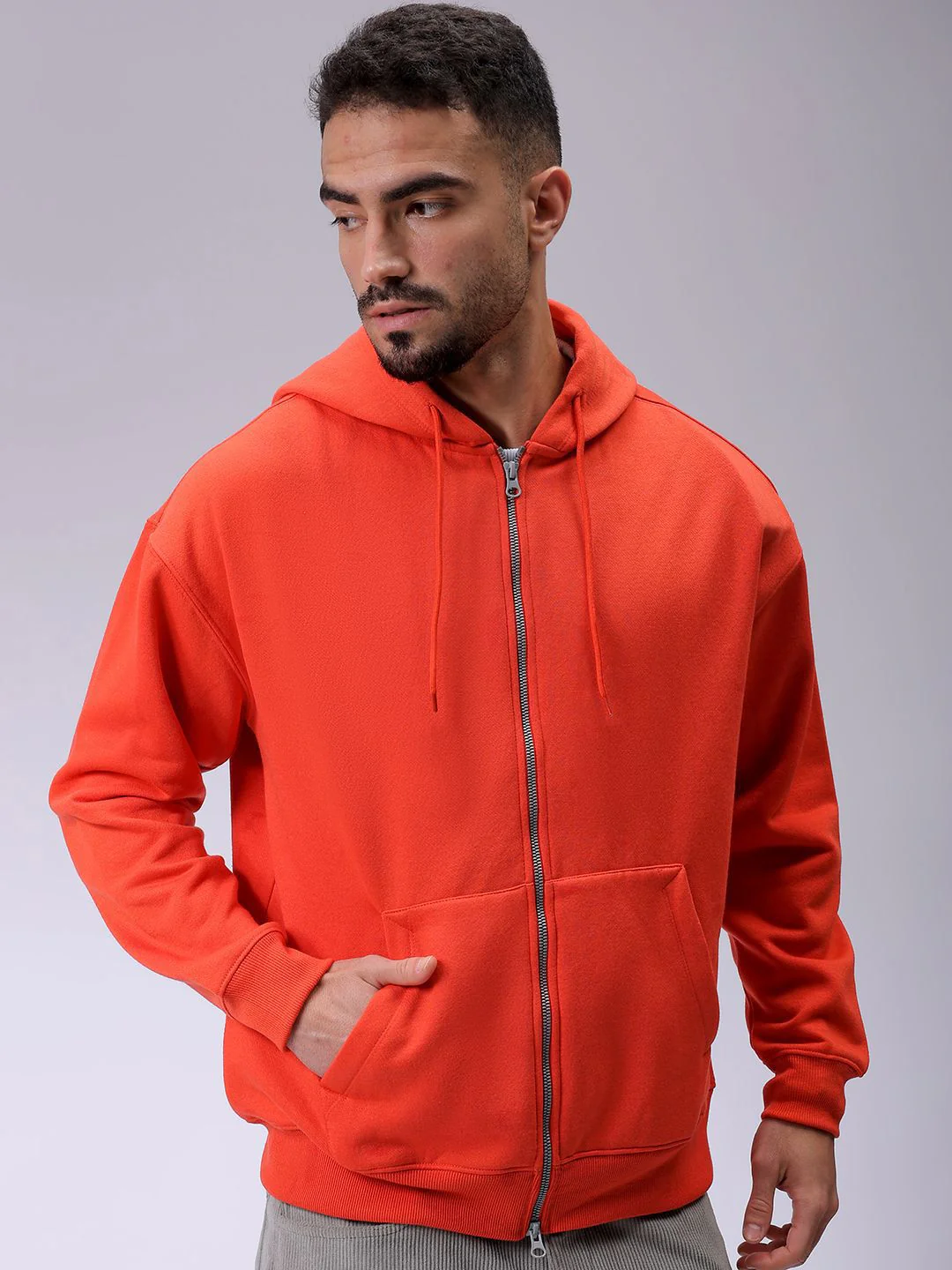 The Indian Garage Co Men Hooded Double Way Front Open Zipper Sweatshirt - Image 5