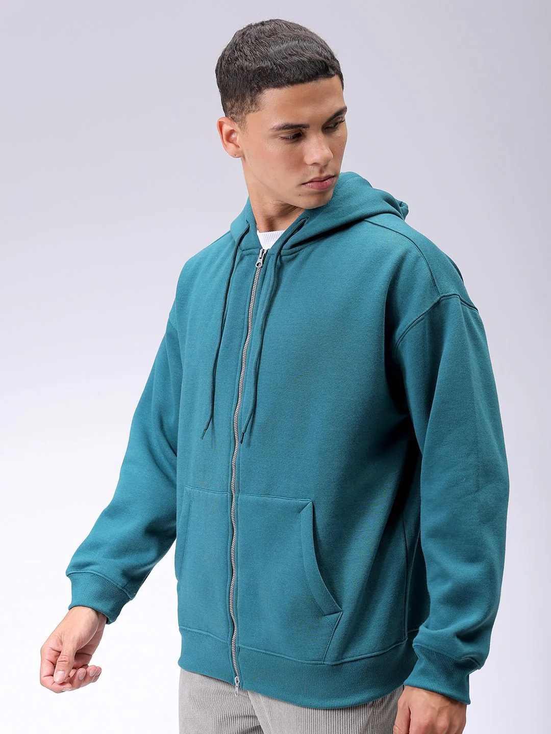 The Indian Garage Co Men Hooded Double Way Front Open Zipper Sweatshirt - Image 6