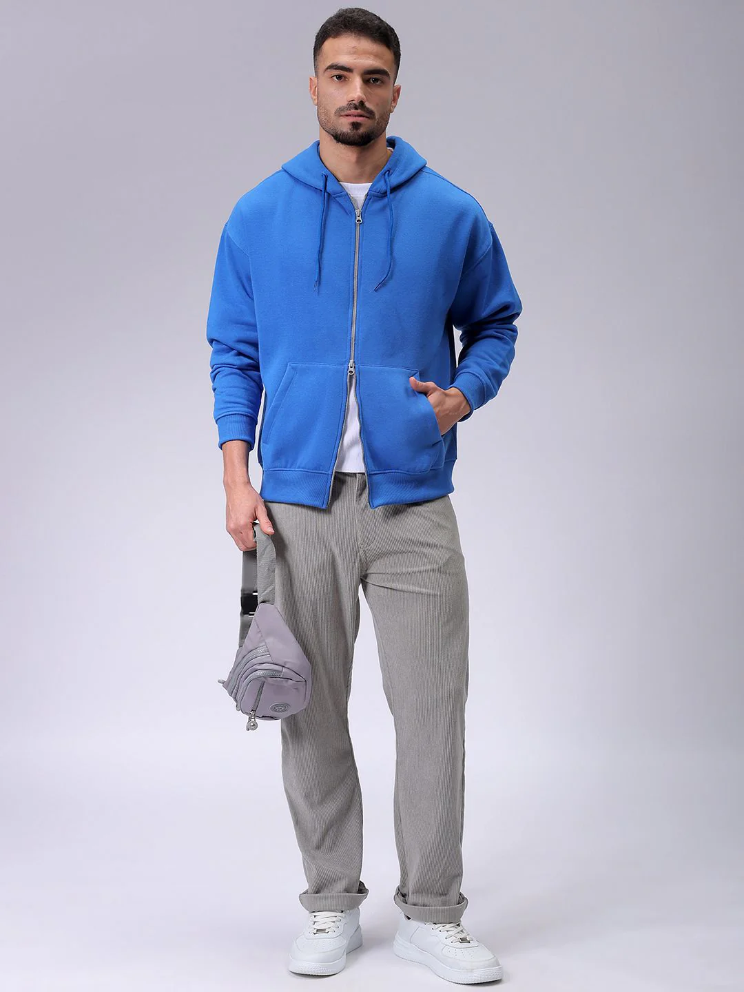 The Indian Garage Co Men Hooded Double Way Front Open Zipper Sweatshirt - Image 2
