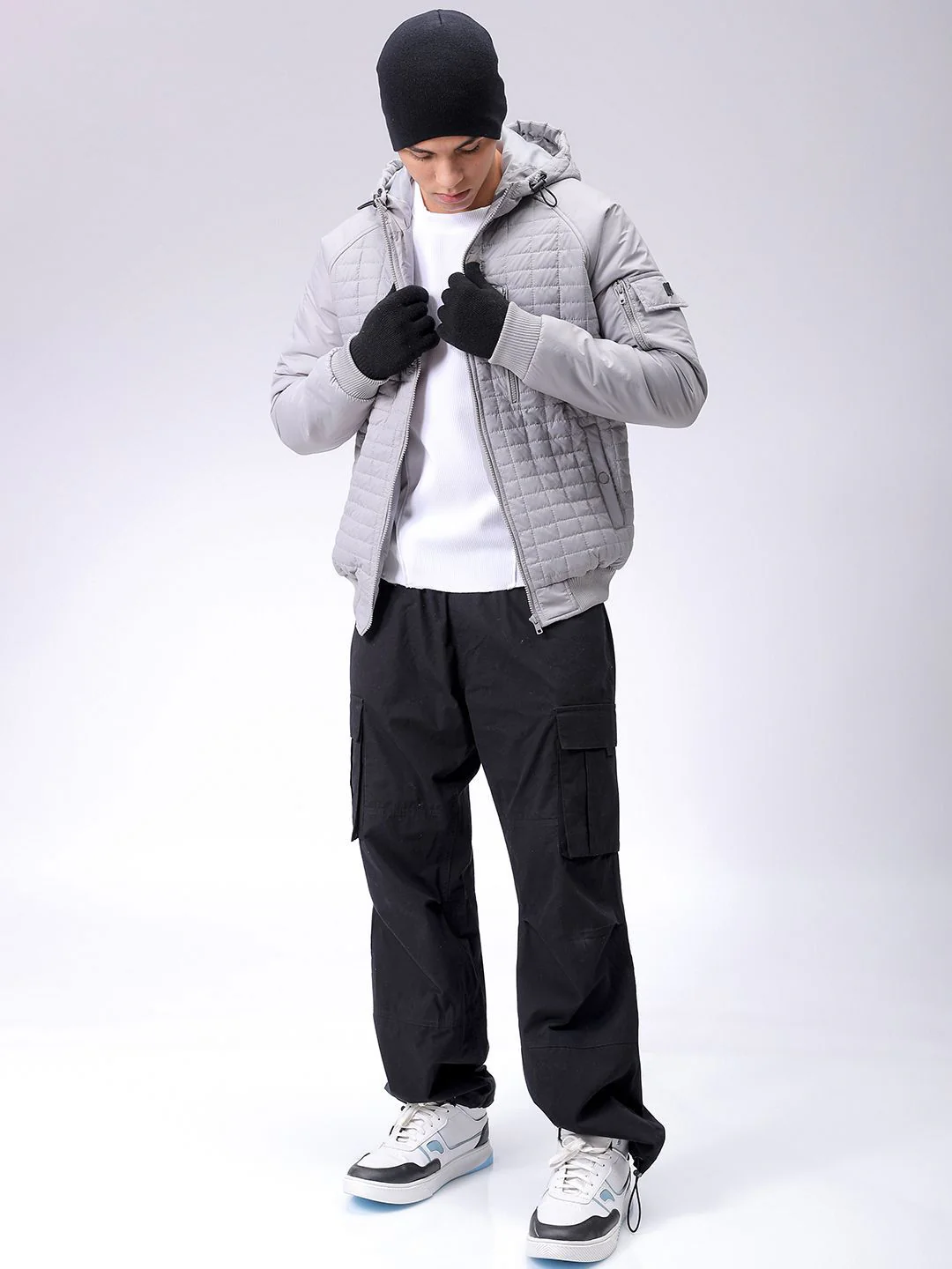 The Indian Garage Co Men Hooded Slim Fit Bomber Jacket - Image 6
