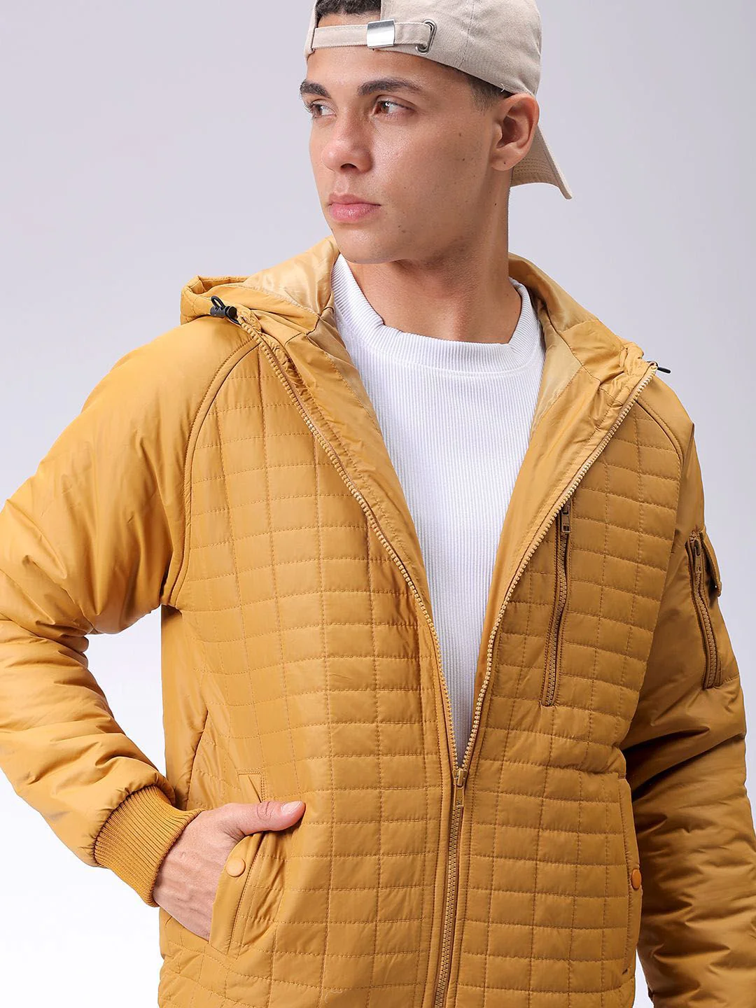 The Indian Garage Co Men Hooded Slim Fit Bomber Jacket
