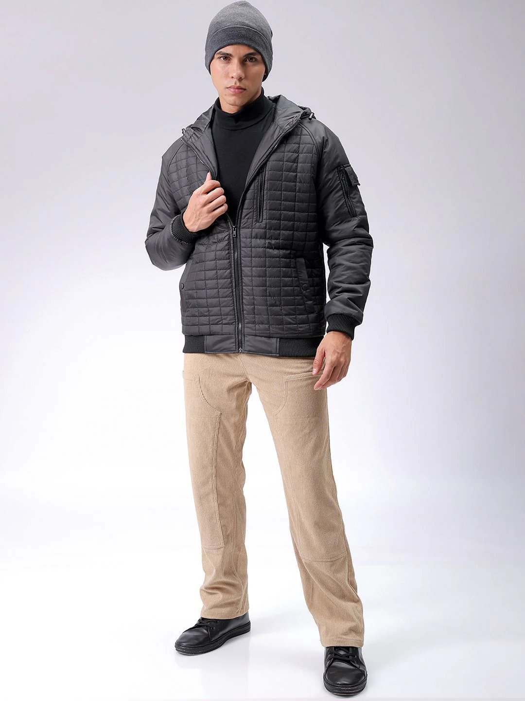 The Indian Garage Co Men Hooded Slim Fit Bomber Jacket - Image 6