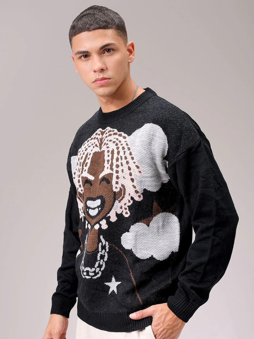 The Indian Garage Co Men Humour and Comic Printed Pullover - Image 4