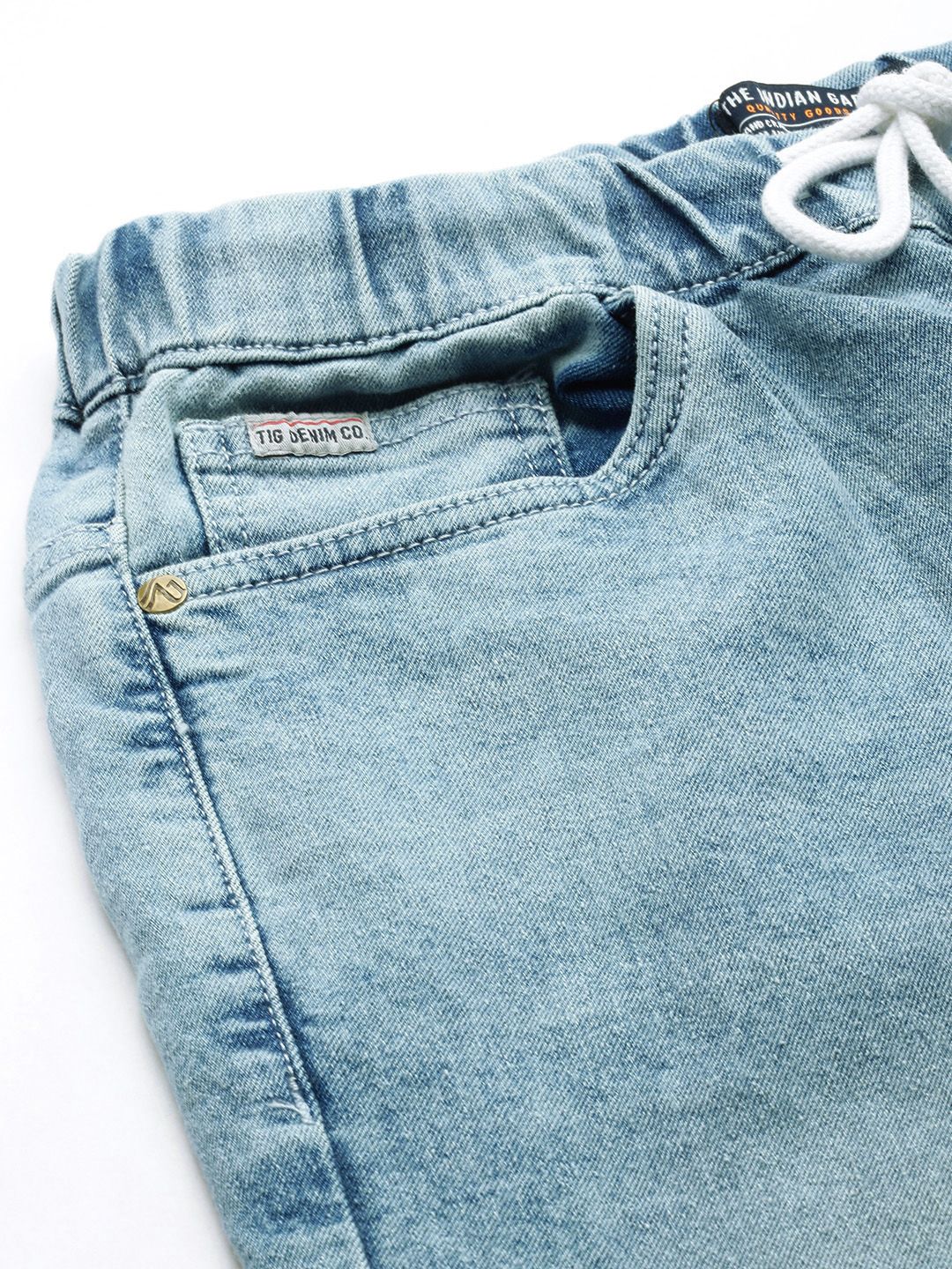 The Indian Garage Co Men Jogger Mid-Rise Heavy Fade Stretchable Jeans - Image 6