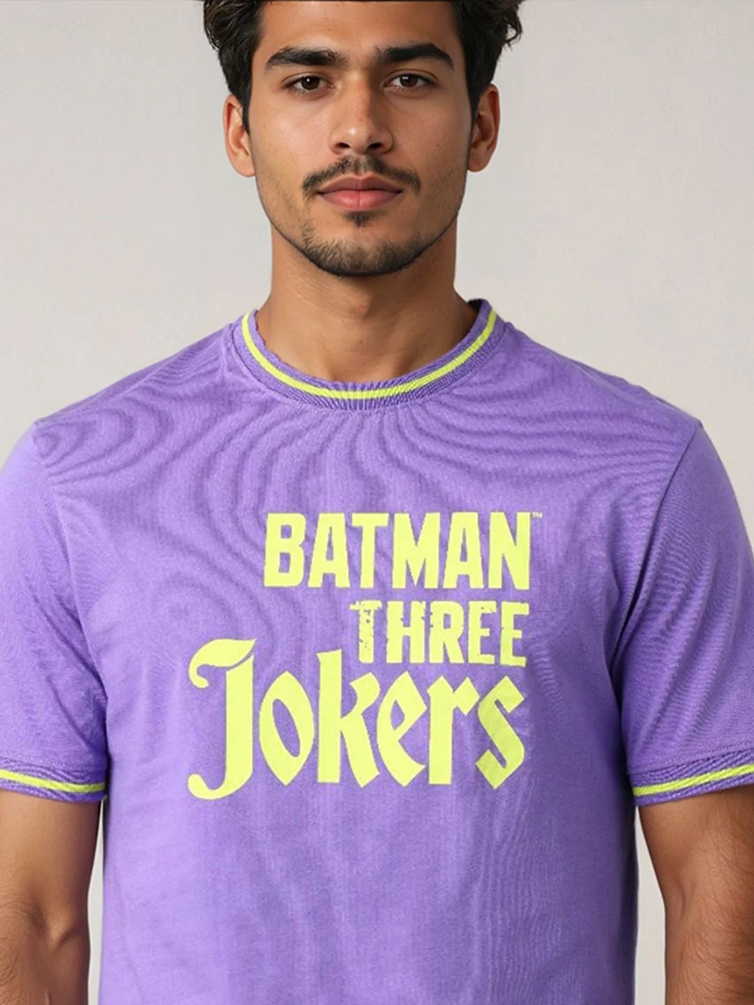 The Indian Garage Co Men Joker Typography Printed Round Neck Cotton Slim Fit T-shirt - Image 2